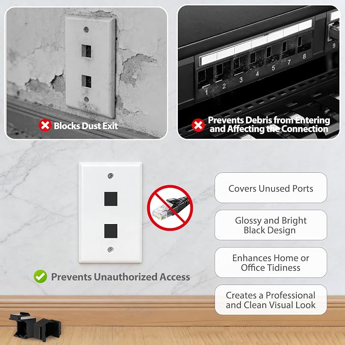 20-Pack Blank Keystone Jack Insert - Image 3