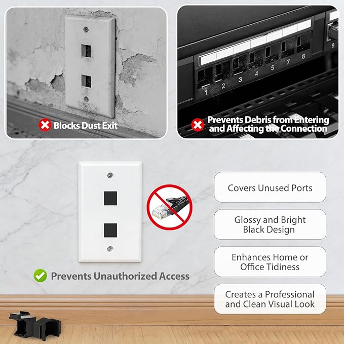 10-Pack Blank Keystone Jack Insert - Image 3