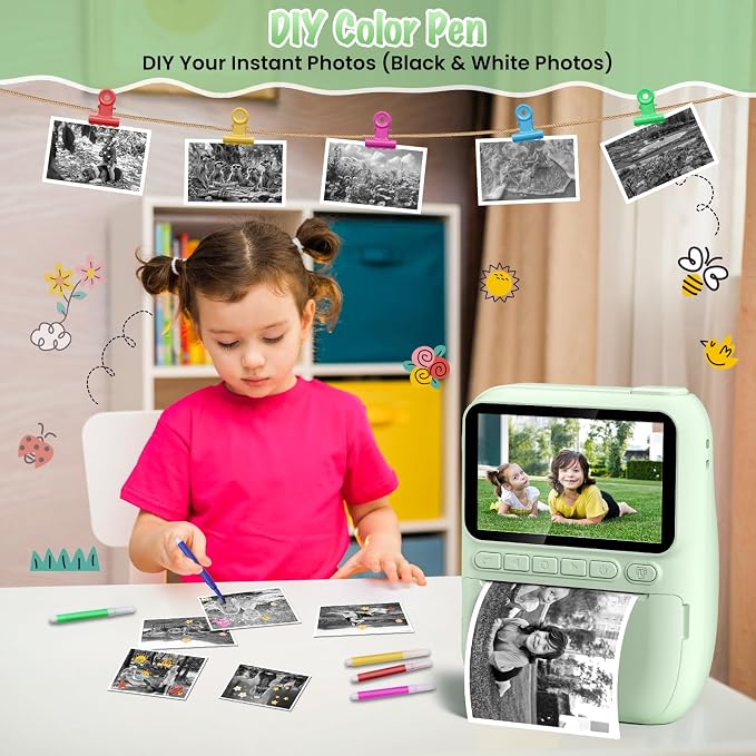 Kids Camera Instant Print, 3.0" HD 32MP 1080P Toddler Digital Camera - Image 6
