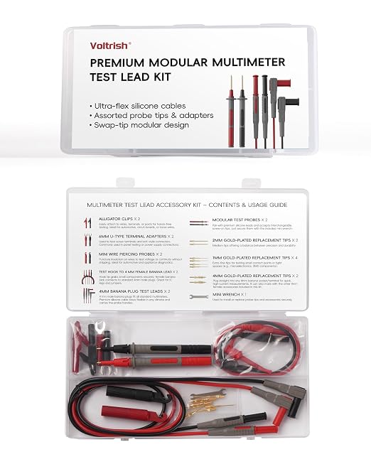 25-Piece Silicone Multimeter Test Lead & Back Probe Kit - Image 9