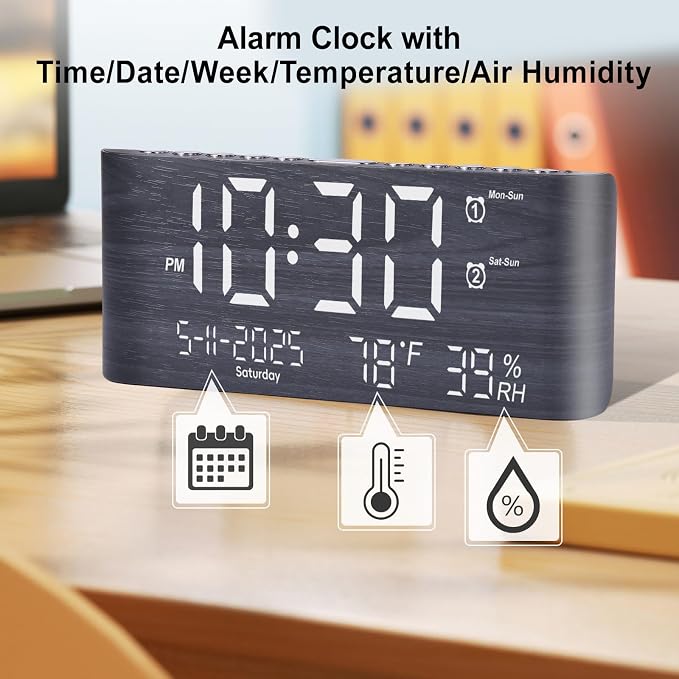 PPLEE 8.7inch Digital Alarm Clock - Image 7