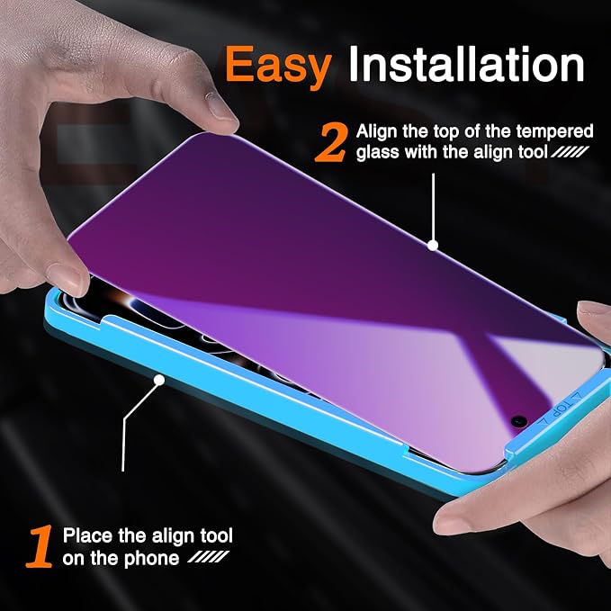 Milomdoi 3 Pack Gradient Colorful Privacy Screen Protector - Image 3