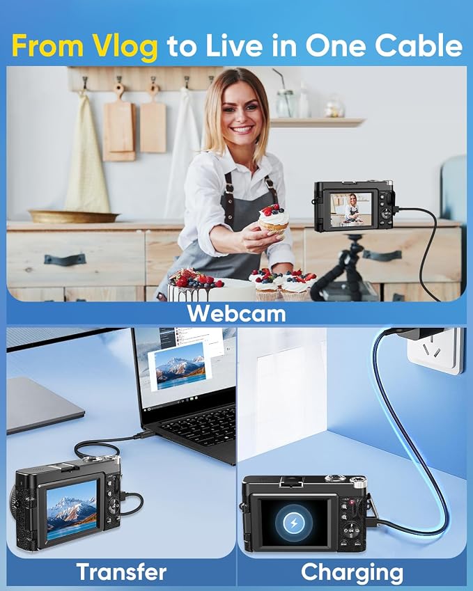 4K Digital Camera for Photography, 2026 Latest WiFi 64MP Vlogging Camera for - Image 7