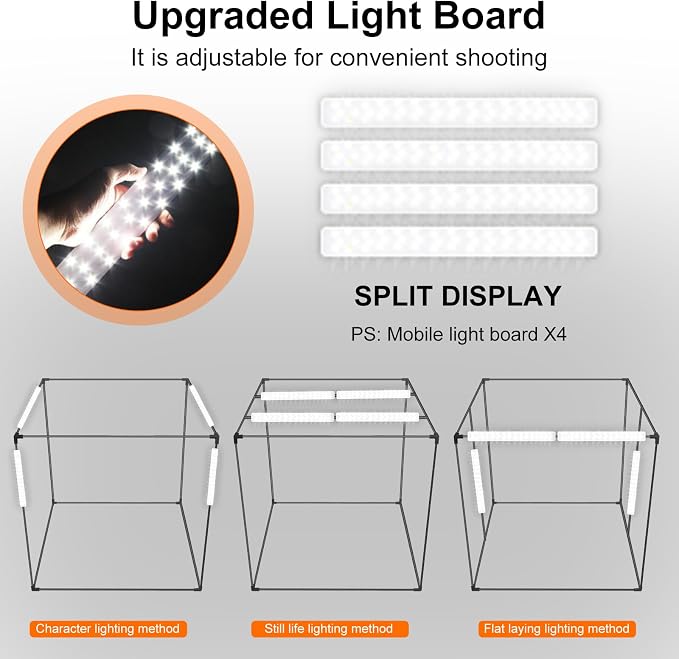 48"x48"x40" Large Photo Studio Light Box Photography, 4 Light LED Panels - Image 2