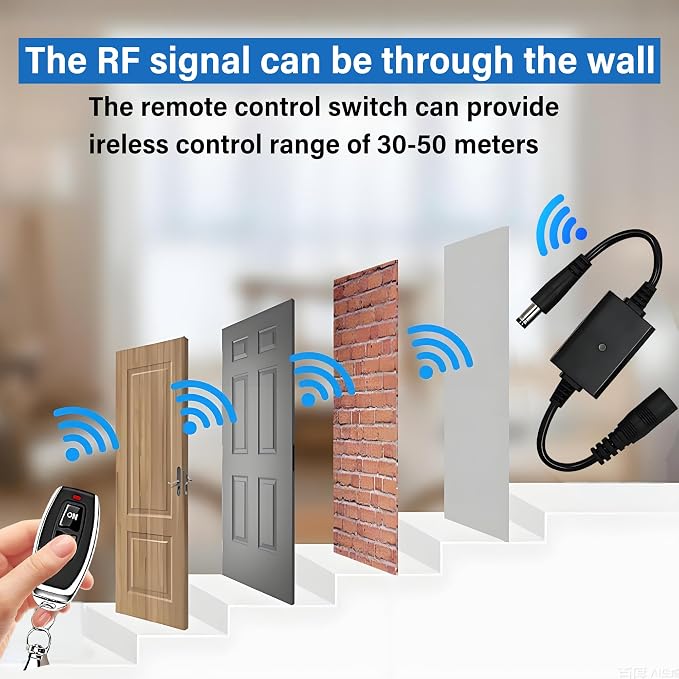 DC 3.6V-24V 5V Wireless Remote Control Switch 5.5 mm x 2.5 mm Plug 2 - Image 6