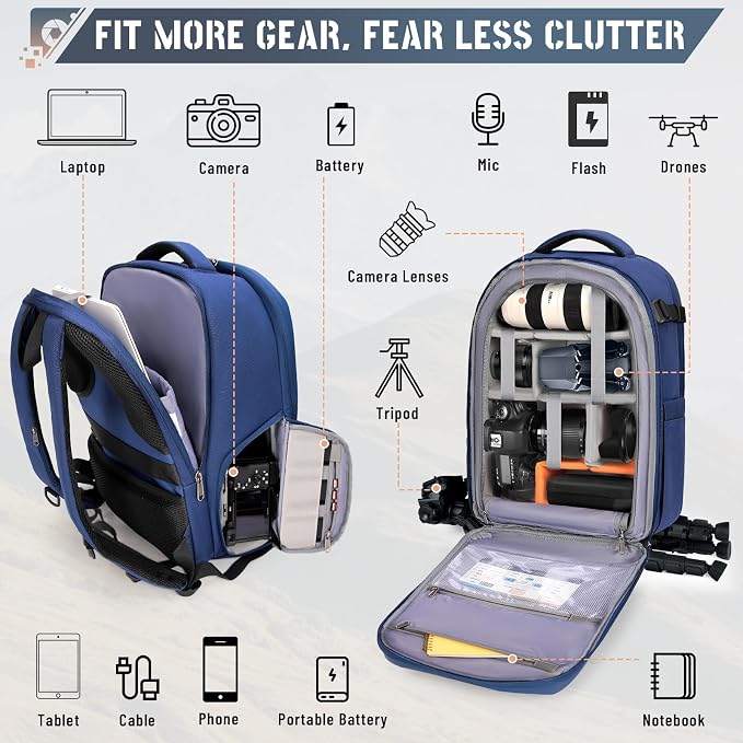 RAINSMORE Camera Backpack Hard Shell - Image 2