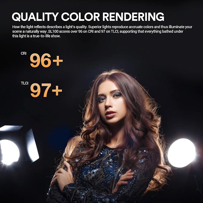 Godox SL100D LED Video Light, 100W TLCI≥97 CRI≥96, 5600K Continuous Lighting - Image 4