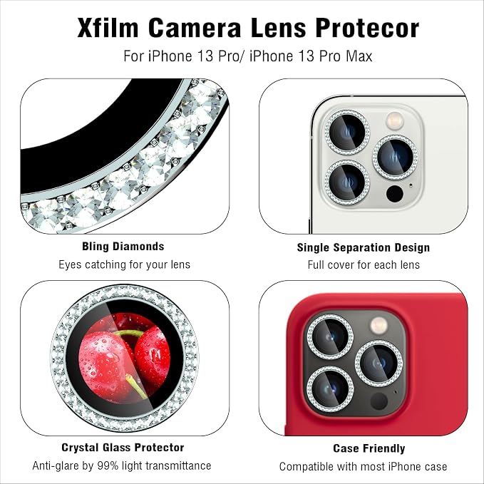 Bling Diamond Individual Camera Lens Protector - Image 3