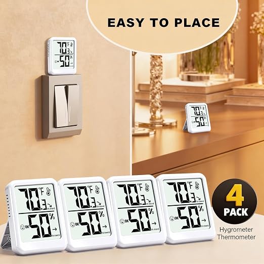 4-Pack Room Thermometer Indoor Hygrometer, Small Digital Temperature and - Image 7