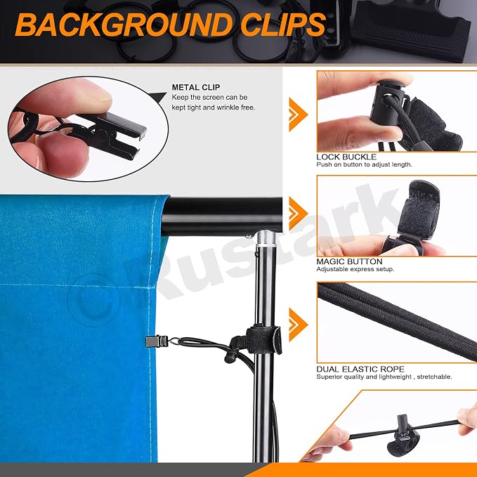 22Pcs Backdrop Heavy Duty Spring Clamps Elastic Photo Clips Holder Clips - Image 5