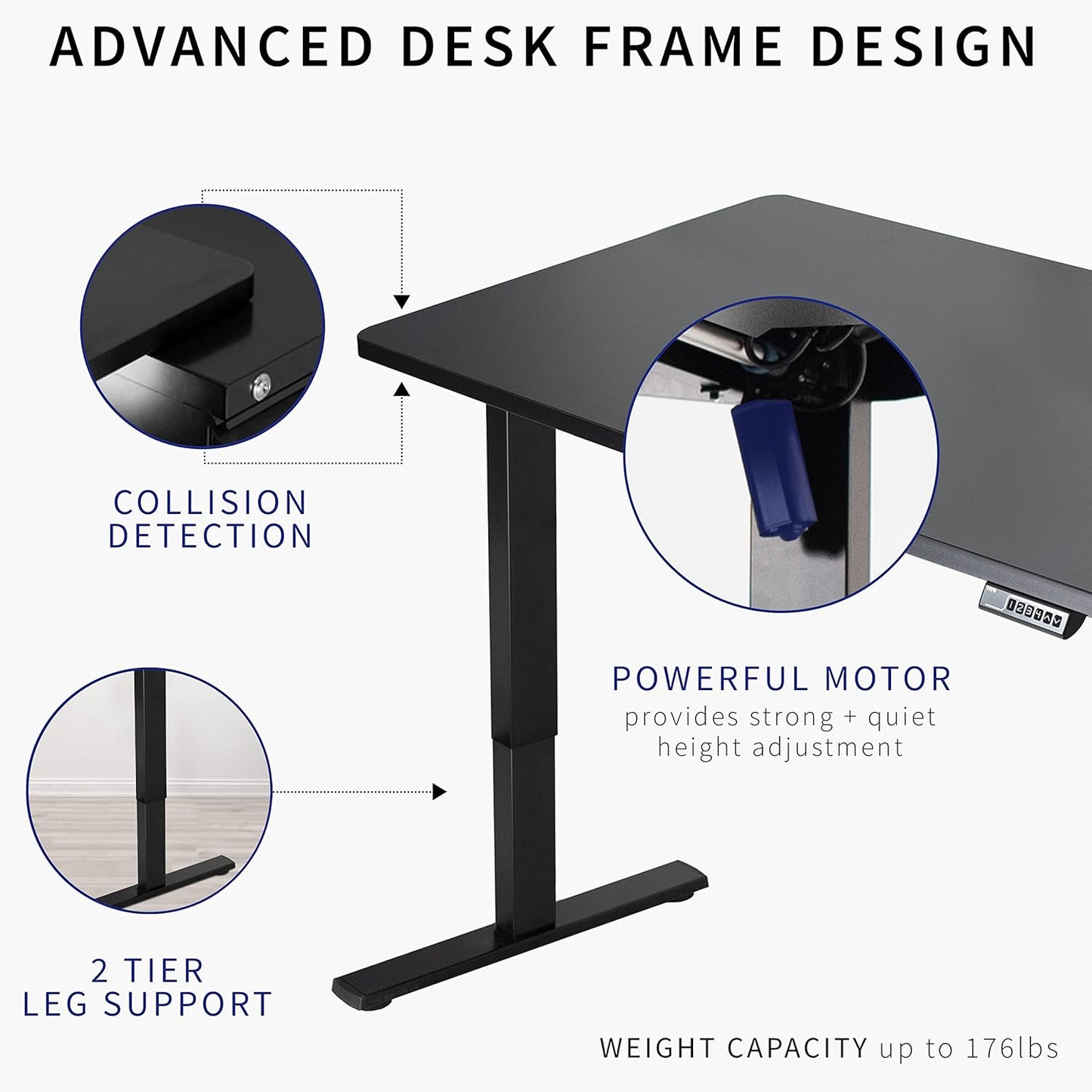 VIVO Electric 48 x 30 in Rustic Standing Desk, Memory Height Adjustment, 1B Series, One-Piece Vintage Brown Top, Gray Frame, DESK-KIT-1G5N