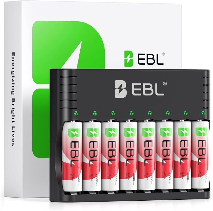 EBL Rechargeable AA Batteries Lithium by EBL