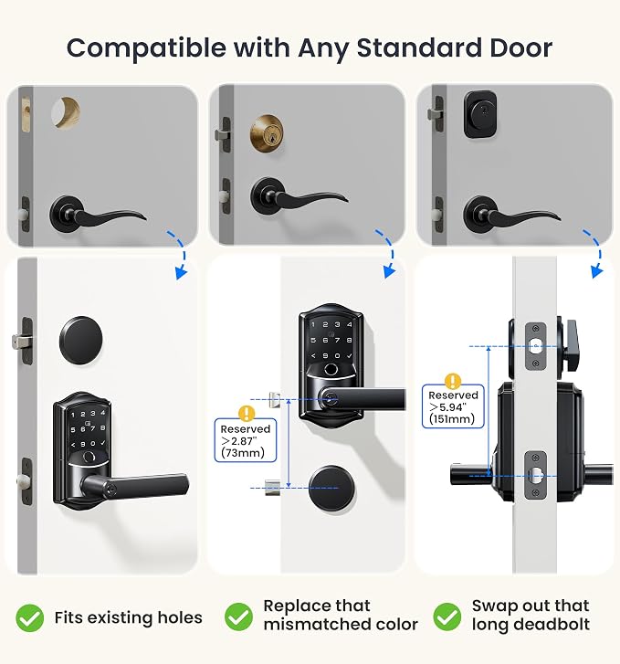 Veise VE029-E Wi-Fi Smart Lever Lock - Image 12