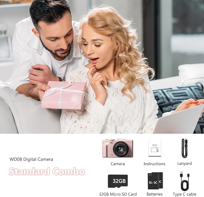 4K Digital Camera with 64MP Photos, Vlogging Camera with 180° Flip Screen - Image 3
