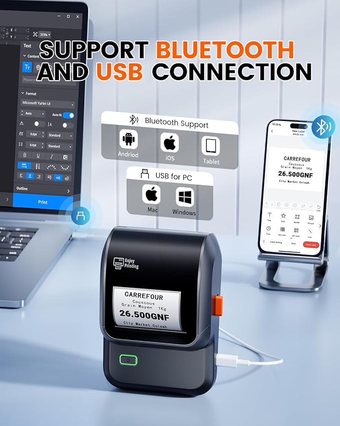 Ponek Label Maker with 3 Tapes, M100 Address Barcode Label Printer, Versatile - Image 6