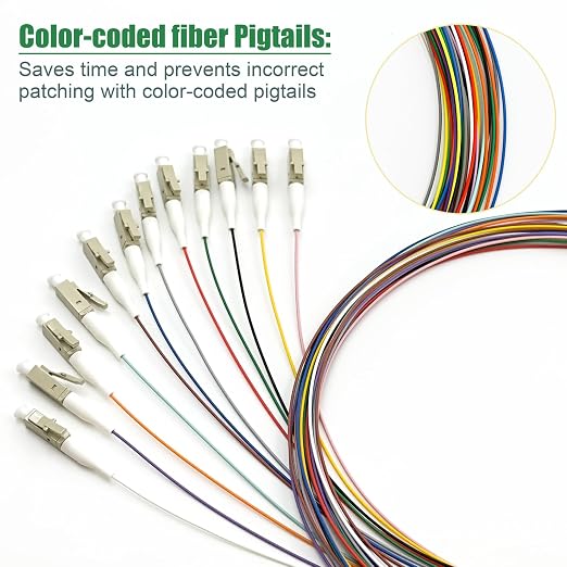 12 Strand Multimode OM3 50/125 LC-UPC Fiber Pigtail, 1.5 Meters LC-OM3 Fiber - Image 5