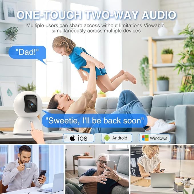 3K Indoor Camera with 64GB Card, Human/Pet/Facial AI Detection, Dog/Cat/Pet - Image 4
