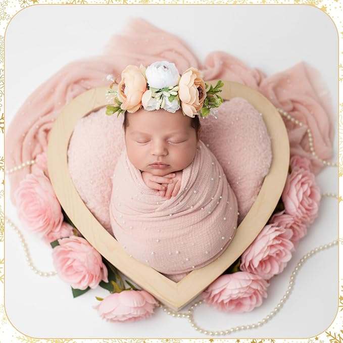7 Pcs Baby Photoshoot Props Wrap Kit 3 Pieces Newborn Photography Props 4 - Image 6