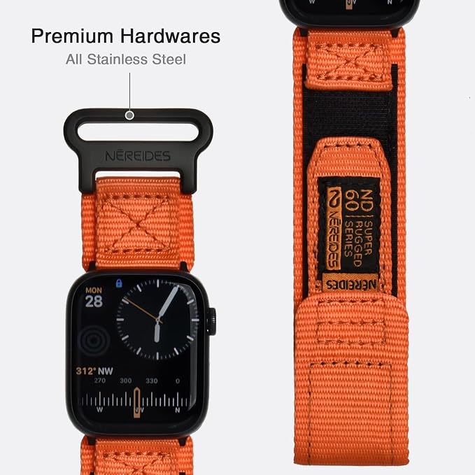 Nereides Compatible with Apple Watch Band Ultra 3/2/1, Nylon Sports Strap with - Image 7