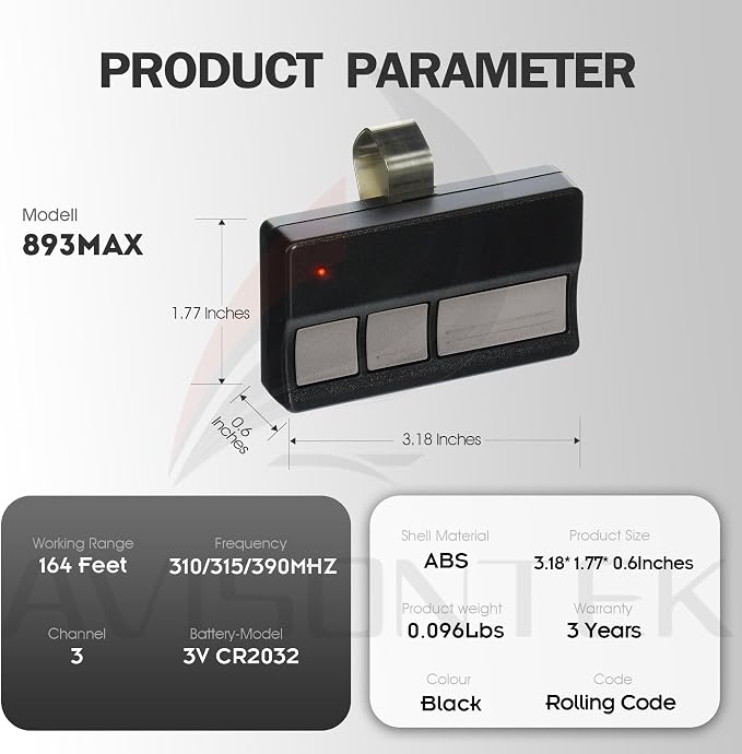 Avisontek 2-Pack for LiftMaster Chamberlain Craftsman Universal Garage Door - Image 7