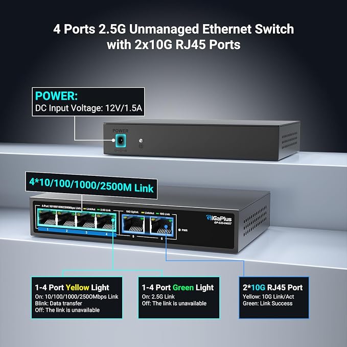 6 Ports 10Gb Unmanaged Ethernet Switch - Image 2