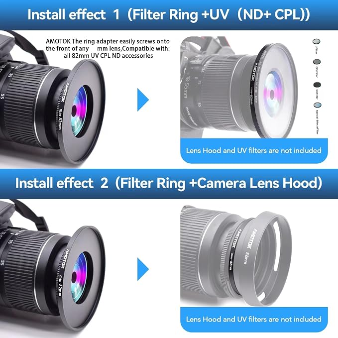 40.5mm Lens to 82mm Camera Lens Adapter, 40.5mm to 82mm Filter Step up Ring - Image 7