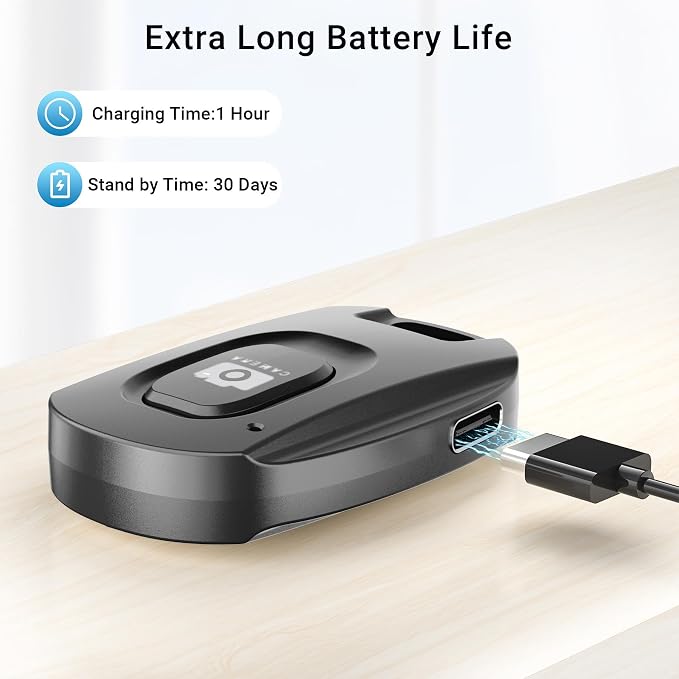 2 Pack Wireless Remote Shutter for iPhone Camera, Portable Rechargeable Photo - Image 7
