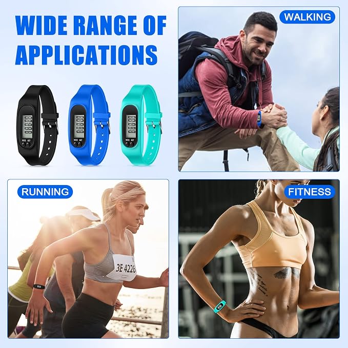 Geyoga Pedometer for Walking Steps and Miles Pedometer Watch Silicone Steps - Image 6