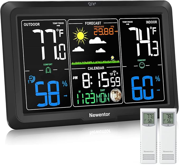 Newentor Weather Station Wireless Indoor Outdoor, Indoor Outdoor Thermometer by Newentor