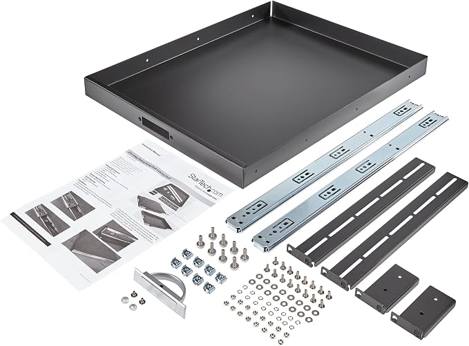 StarTech.com 1U Sliding Server Rack Mount Keyboard Shelf Tray, 22in Deep Steel - Image 6