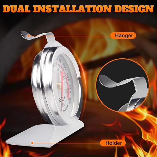 Stainless Steel Oven Thermometer 50-300°C/100-600°F, Analog Instant Read - Image 3