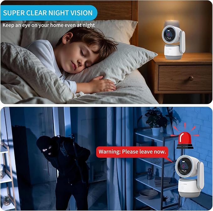 Indoor PTZ Camera with Privacy Mode, 2K 3MP Pan/Tilt Security Camera - Image 6