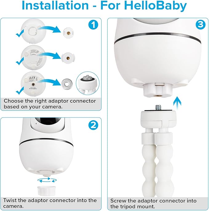 Tripod Baby Monitor Mount for HelloBaby HB65/HB40/HB6550/ HB6560/ HB6240/ - Image 5