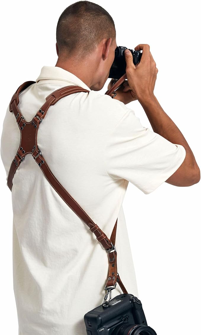 Padwa Lifestyle Tan Dual Camera Harness Strap - Image 4