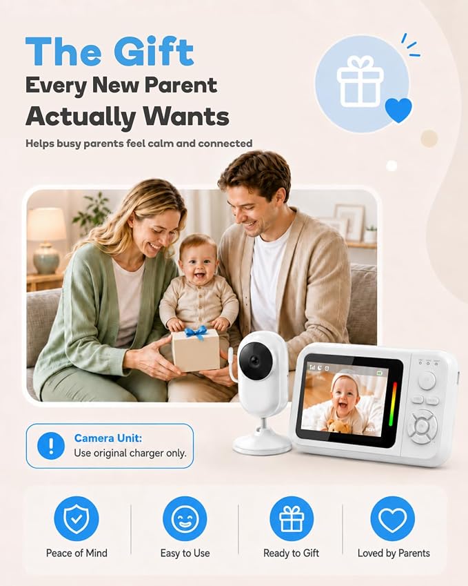 Baby Monitor with Camera and Audio, 2.8" Screen No WiFi Baby Monitor - Image 7