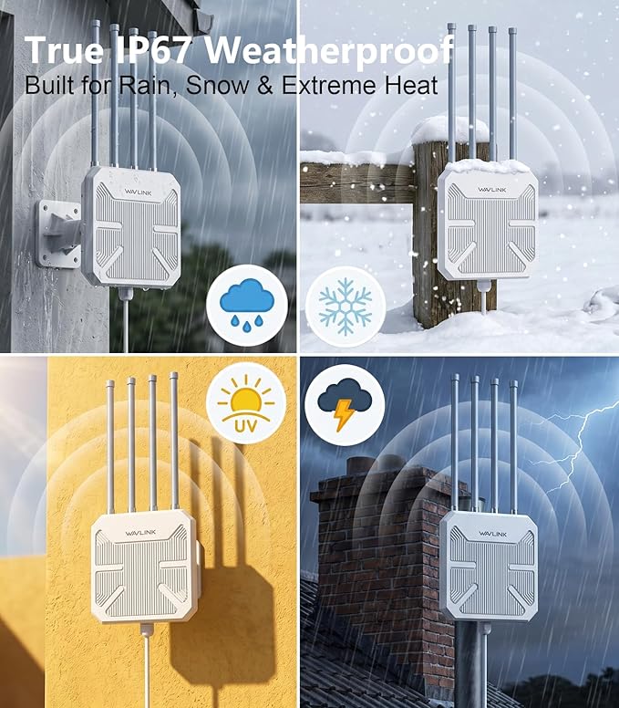 WAVLINK AX1800 Outdoor WiFi 6 Extender, Long-Range High-Power Outdoor Access - Image 4