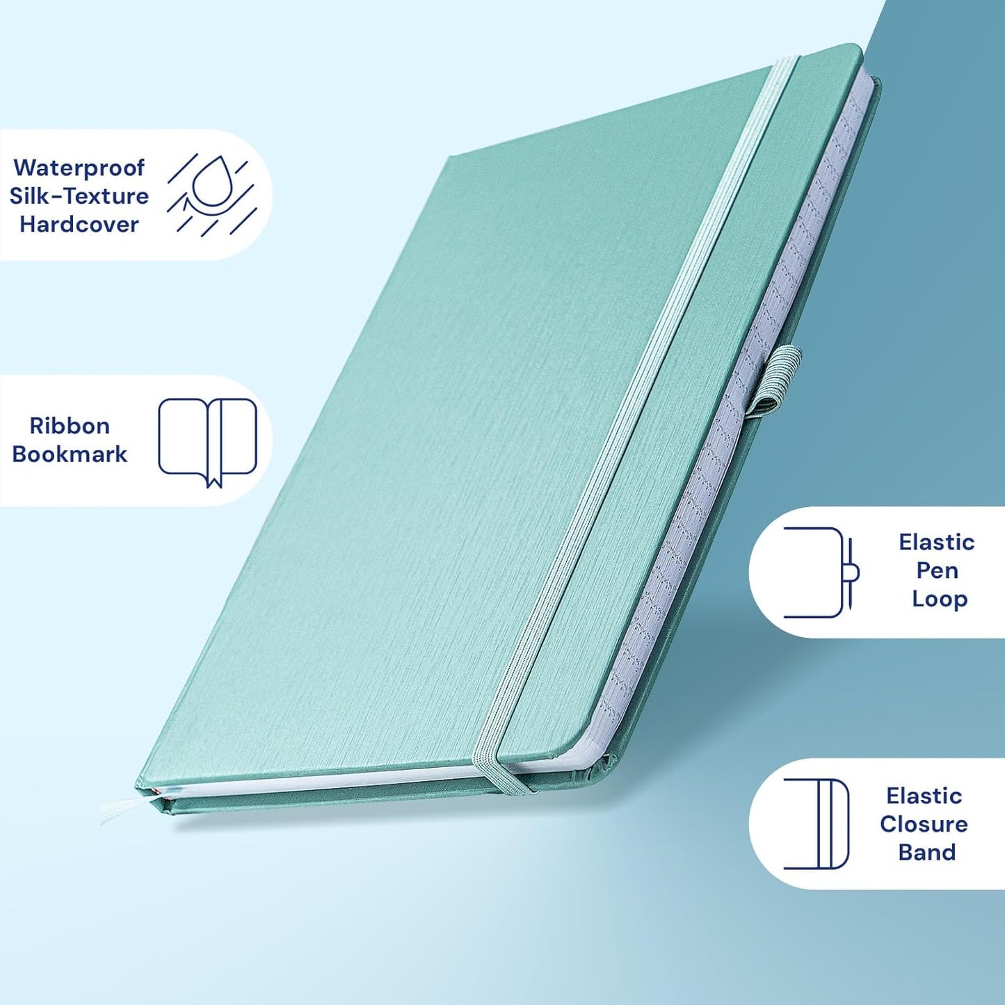 A4 Lined Journal Notebook, 8mm Ruled Notepad, Journaling for Writing, Work, School, Travel and Note Taking, Hardcover 160 Pages (80 Sheets) 8.27 x 11.6 inches, 3 Pack (Black+Blue+Red)