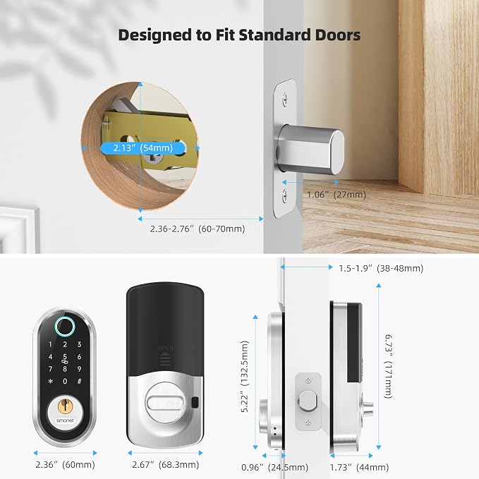 Smart Door Lock Keyless Deadbolt: SMONET Smart Locks - Image 3