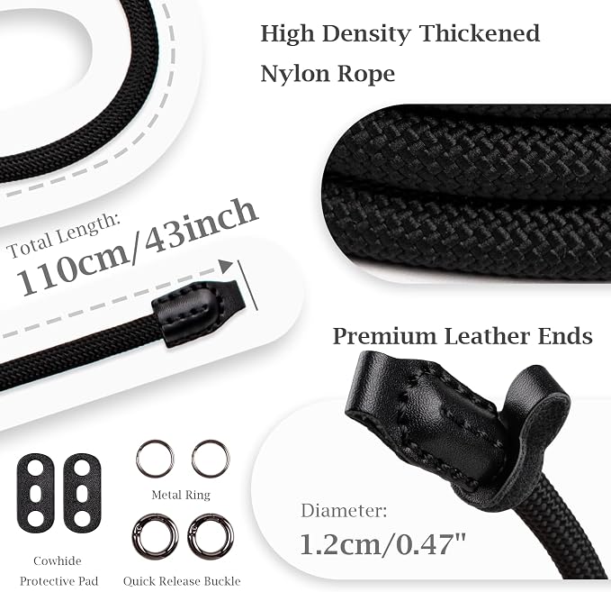 VOVMOEYA Nylon Braided Camera Rope Strap, Camera Neck Shoulder Strap - Image 3