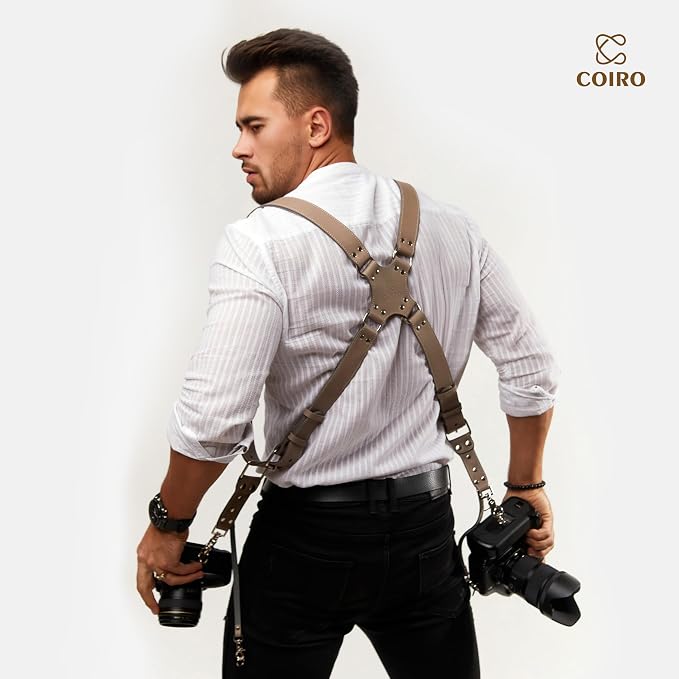 C Coiro Dual Camera Harness Shoulder Leather Camera Strap - Image 7
