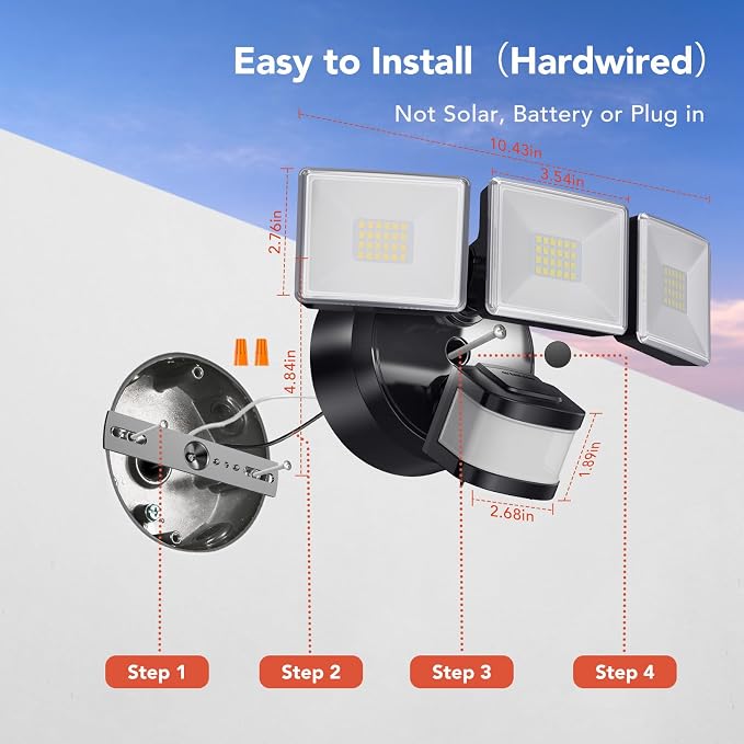 OREiN 4500LM Motion Sensor Outdoor Flood Light - Image 6