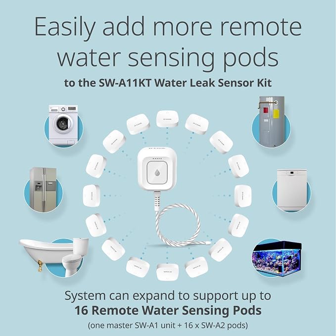 D-Link Add-on Remote Battery-Powered Water Leak Sensing Pod, Long-Range - Image 5