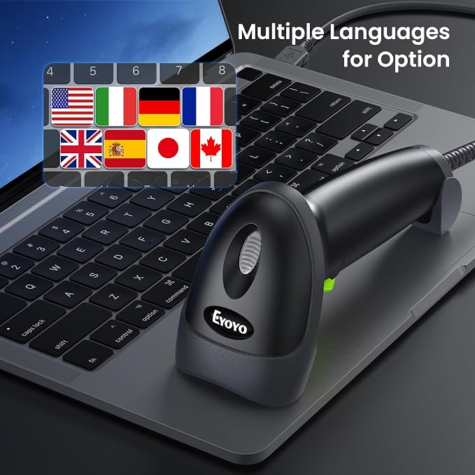 Eyoyo USB Handheld 2D QR Code Scanner, PDF417 Data Matrix Barcode Scanner - Image 5