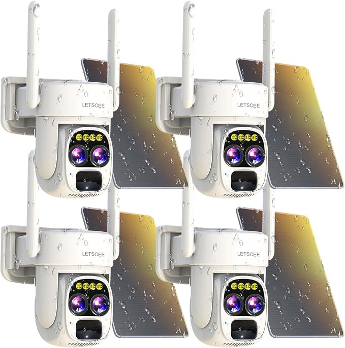 LETSCEE Security Cameras Wirelss Outdoor Solar Powered by LETSCEE