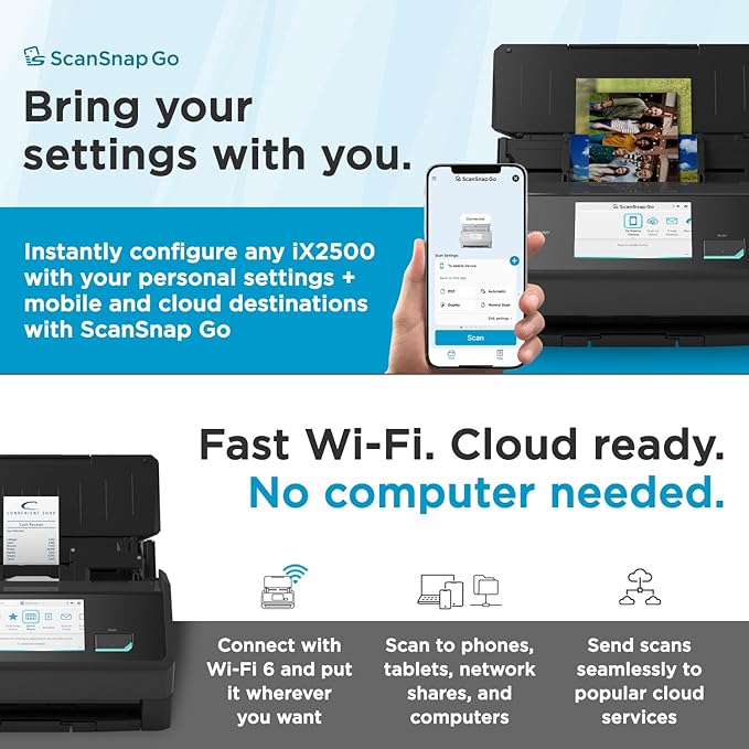 ScanSnap iX2500 Photo Edition Wireless or USB High-Speed Cloud Enabled Photo - Image 5