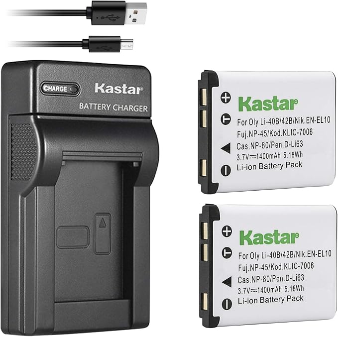 Kastar 2-Pack Battery & Slim USB Rapid Charger Replacement by Kastar