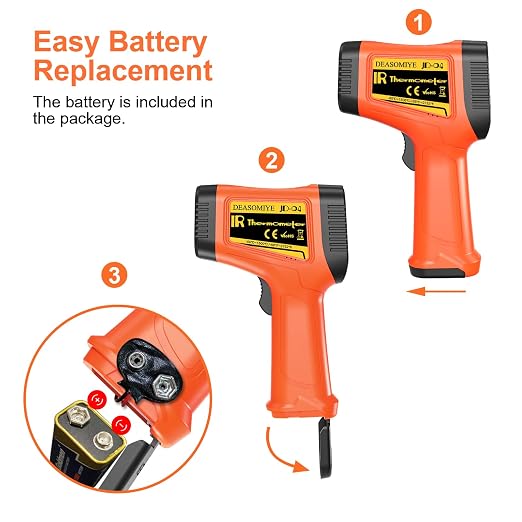 -58°F to 2732°F Digital Infrared Thermometer Gun, 50:1 Distance Ratio Laser - Image 9
