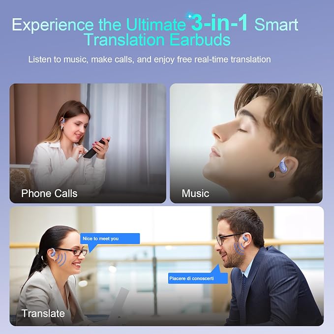 AI Translation Earbuds Real Time, 164 Language Translator Earbud 3-in-1 - Image 4