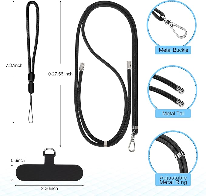 takyu Phone Lanyard, 2 Pack Soft Nylon Neck Strap Universal Cell Phone Lanyard - Image 3