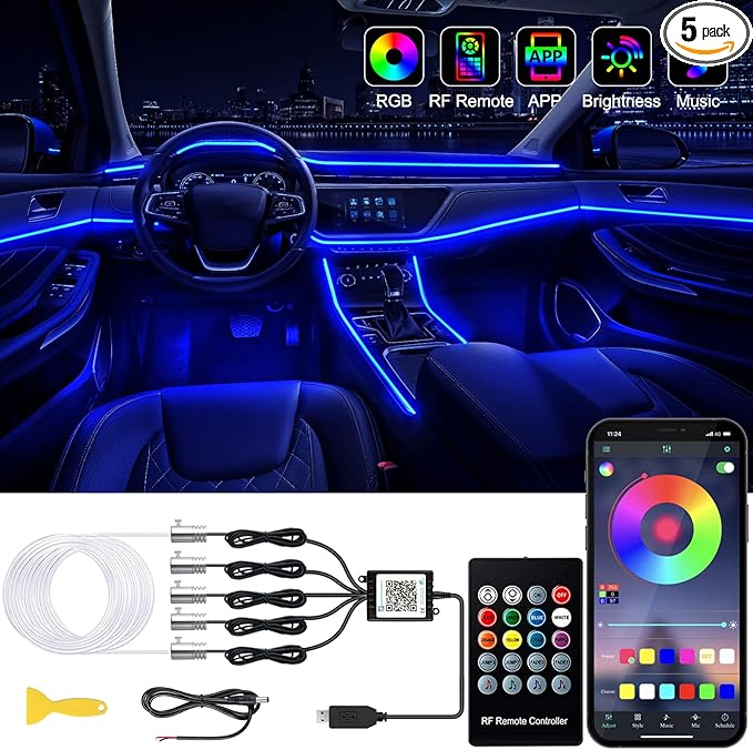 Jushope Interior Car LED Strip Lights by Jushope
